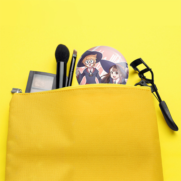 آینه جیبی خندالو طرح اکو و جانسون انیمه جادوگران کوچک Little Witch Academia مدل تاشو کد 22848