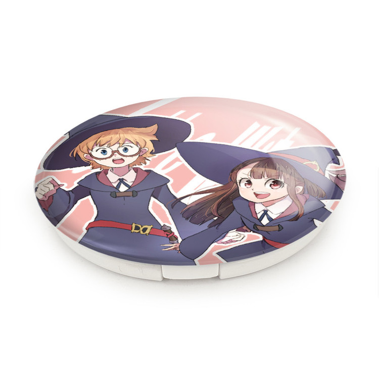 آینه جیبی خندالو طرح اکو و جانسون انیمه جادوگران کوچک Little Witch Academia مدل تاشو کد 22848