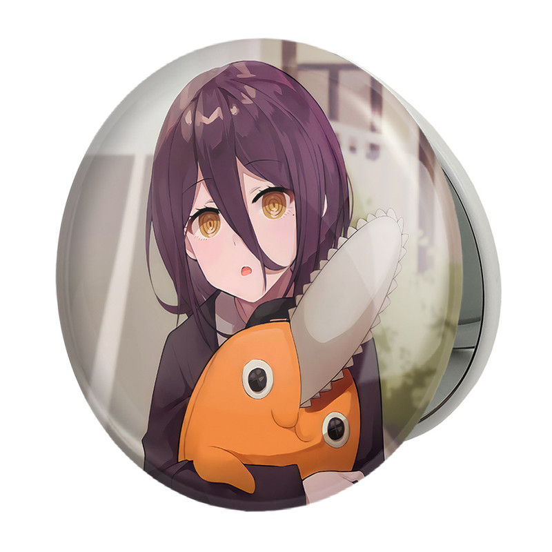 آینه جیبی خندالو طرح ریزه انیمه مرد اره ای Chainsaw Man مدل تاشو کد 17953