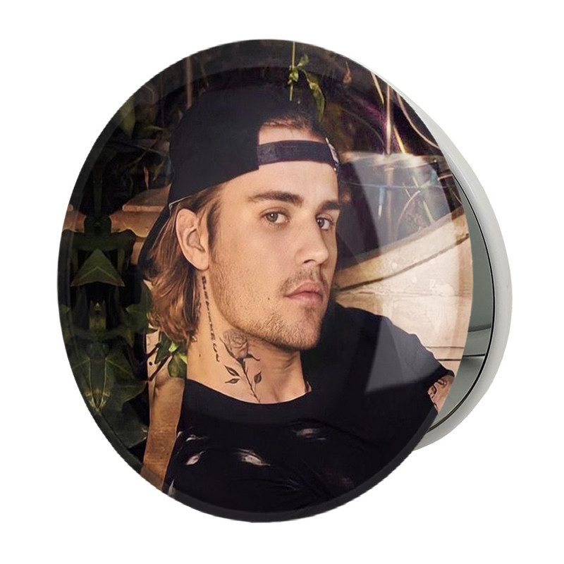 آینه جیبی خندالو طرح جاستین بیبر Justin Bieber مدل تاشو کد 19034