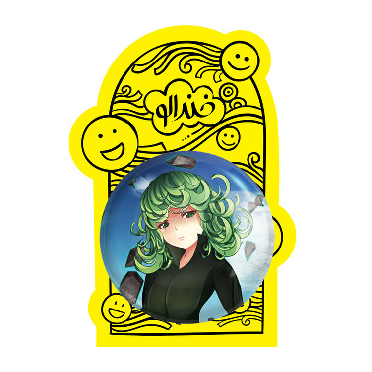 آینه جیبی خندالو طرح تاتسوماکی انیمه مرد تک مشتی One Punch Man مدل تاشو کد 11347