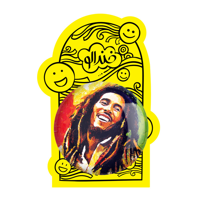 آینه جیبی خندالو مدل باب مارلی Bob Marley کد 3277