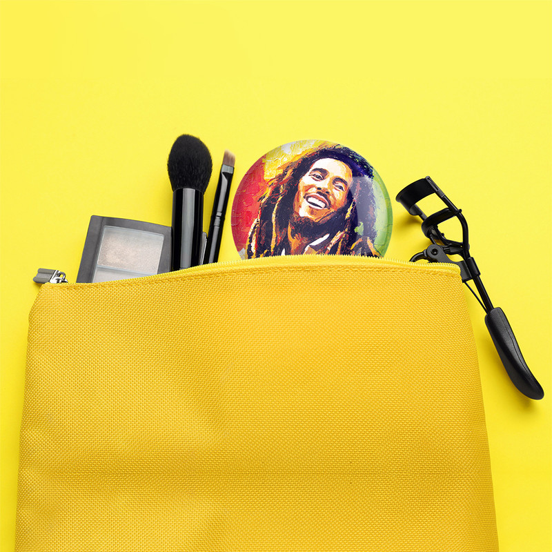 آینه جیبی خندالو مدل باب مارلی Bob Marley کد 3277