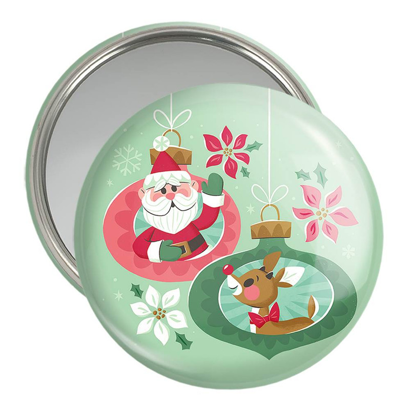 آینه جیبی خندالو مدل کریسمس Christmas  کد 22158