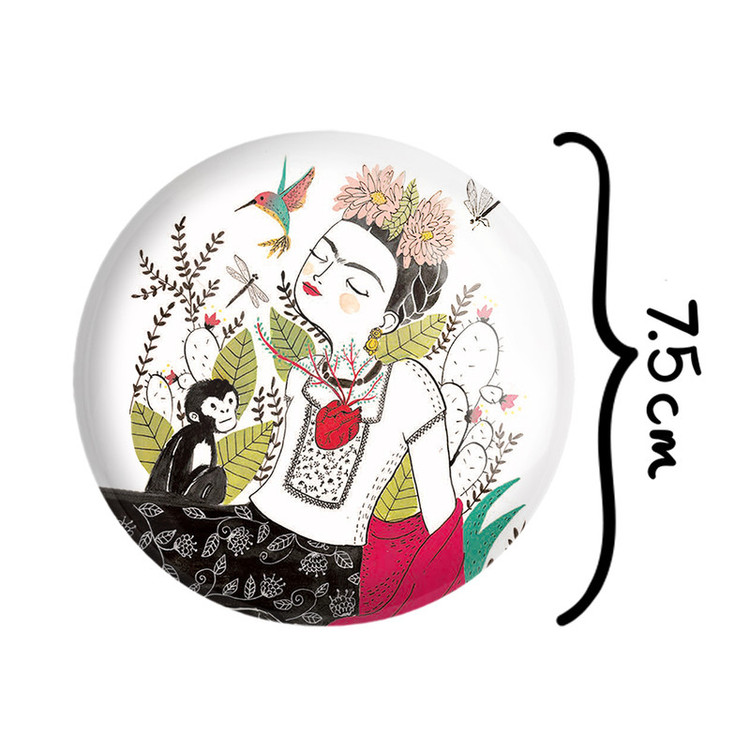 آینه جیبی خندالو طرح فریدا کالو Frida Kahlo مدل تاشو کد 3723
