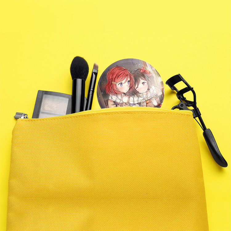 آینه جیبی خندالو طرح نیکو و ماکی انیمه لاو لایو Love Live مدل تاشو کد 18274