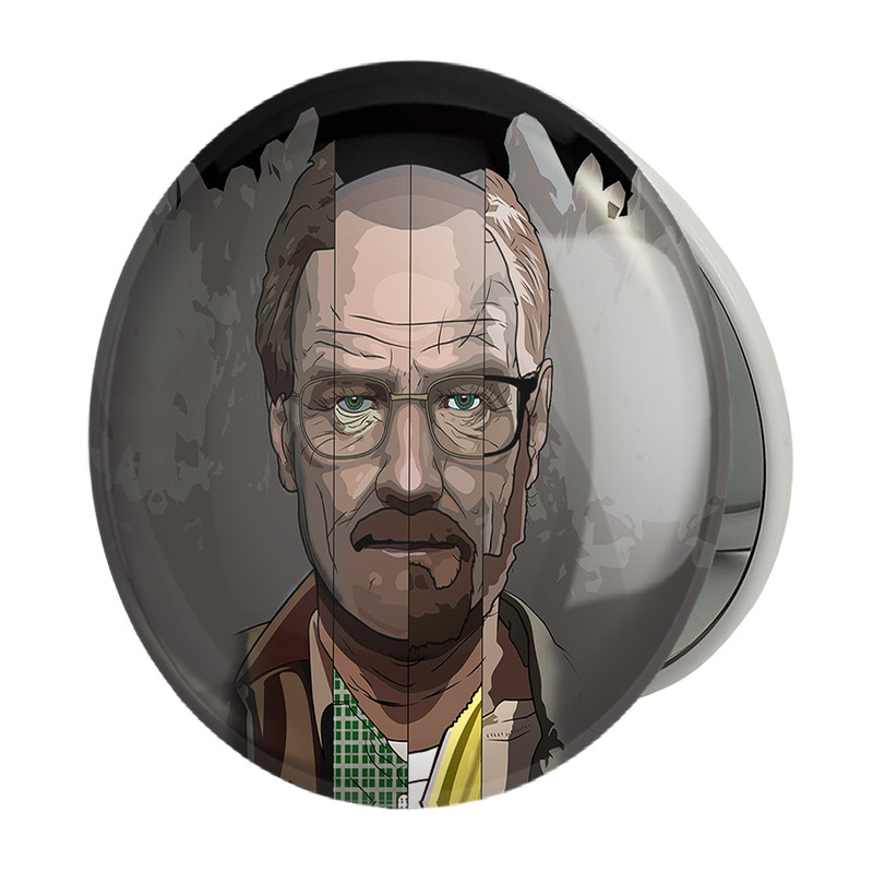 آینه جیبی خندالو طرح والتر وایت سریال بریکینگ بد Breaking Bad مدل تاشو کد 13282