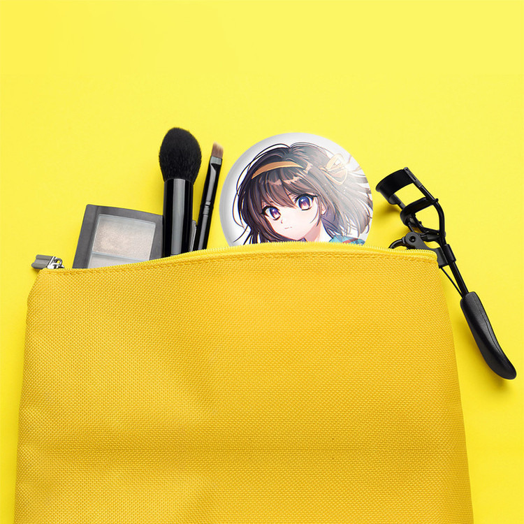 آینه جیبی خندالو طرح هاروهی انیمه ناپدید شدن هارومی سوزومیا The Disappearance of Haruhi Suzumiya مدل تاشو کد 23112