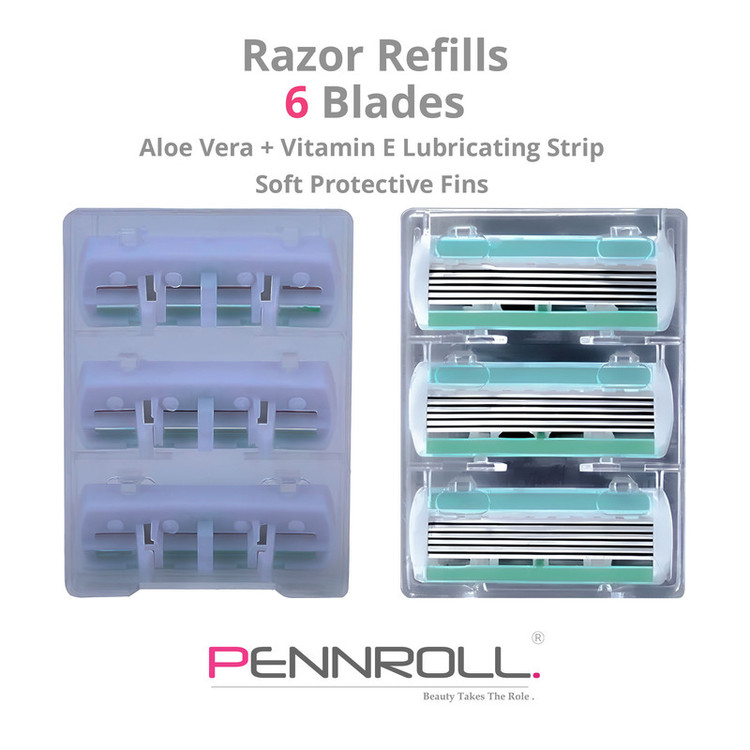 تیغ یدک پنرول مدل PRCL - Razor Refills 6 X3 بسته 3 عددی
