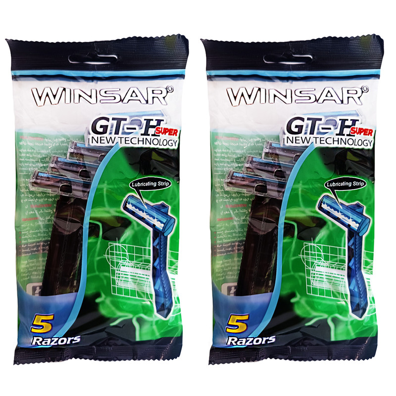 خود تراش وینسار مدل GT-H SUPE 2 دو بسته 5 عددی
