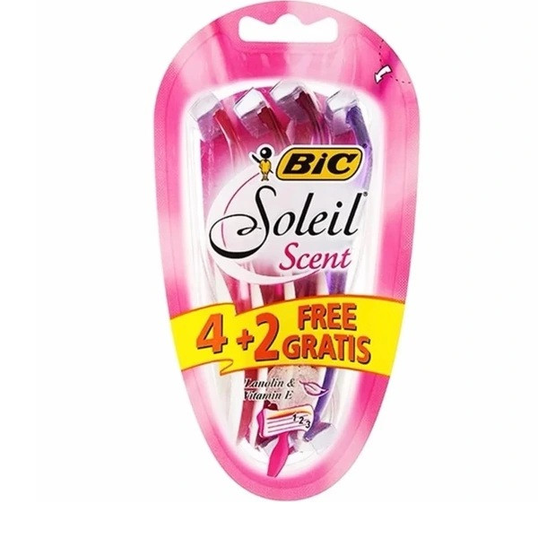 ژیلت زنانه بیک مدل SOLEIL SCENT بسته شش عددی