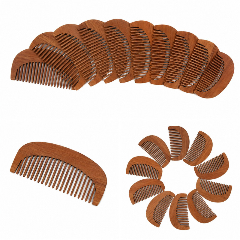 شانه مو چوبی مدل گیفت بسته ده عددی