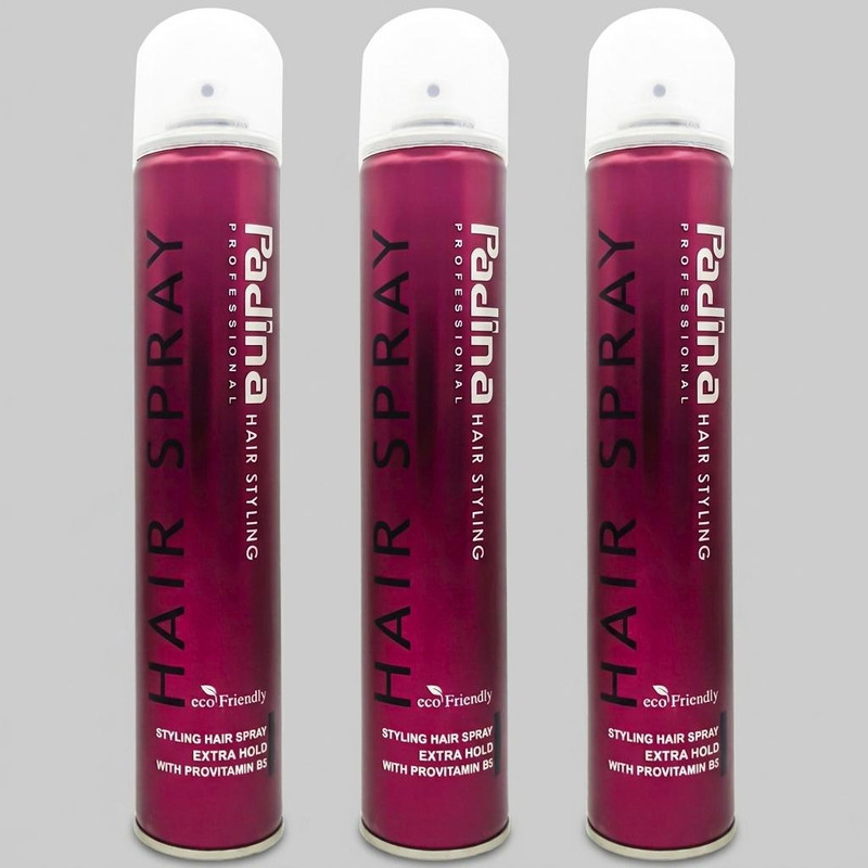 اسپری حالت دهنده مو پادینا مدل Extra Hold حجم 500 میلی لیتر مجموعه 3 عددی