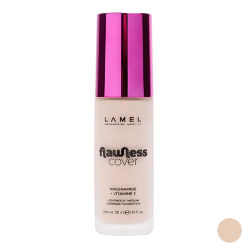 کرم پودر مایع لامل مدل Flawless Cover شماره 04 مناسب برای انواع پوست حجم 30 میلیلیتر