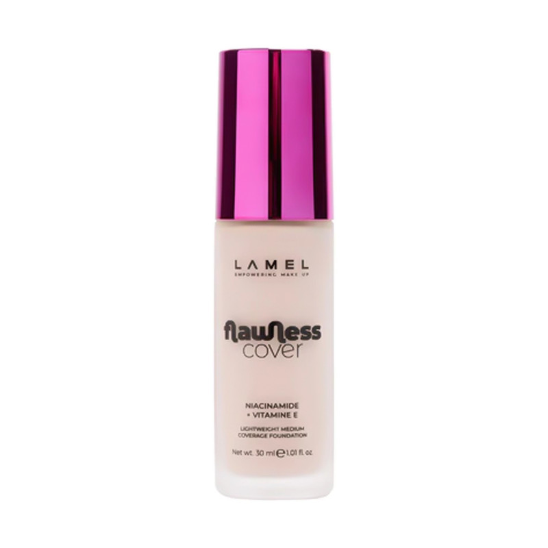 کرم پودر مایع لامل مدل Flawless Cover شماره 04 مناسب برای انواع پوست حجم 30 میلیلیتر