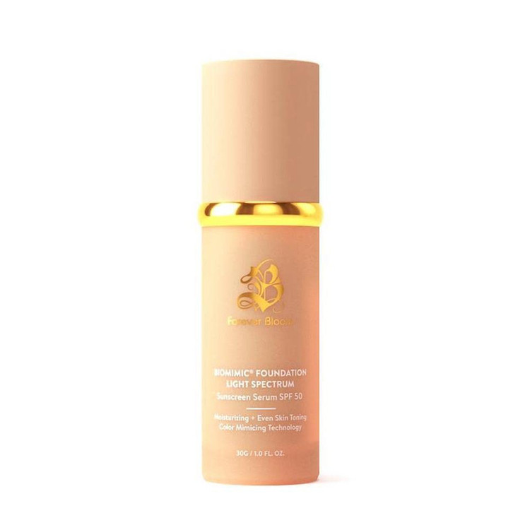 فاندیشن بایومیمیک رنگی مایع SPF 50 فوراور بلوم مدل 4in1 شماره 01 مناسب برای انواع پوست حجم 30 میلیلیتر
