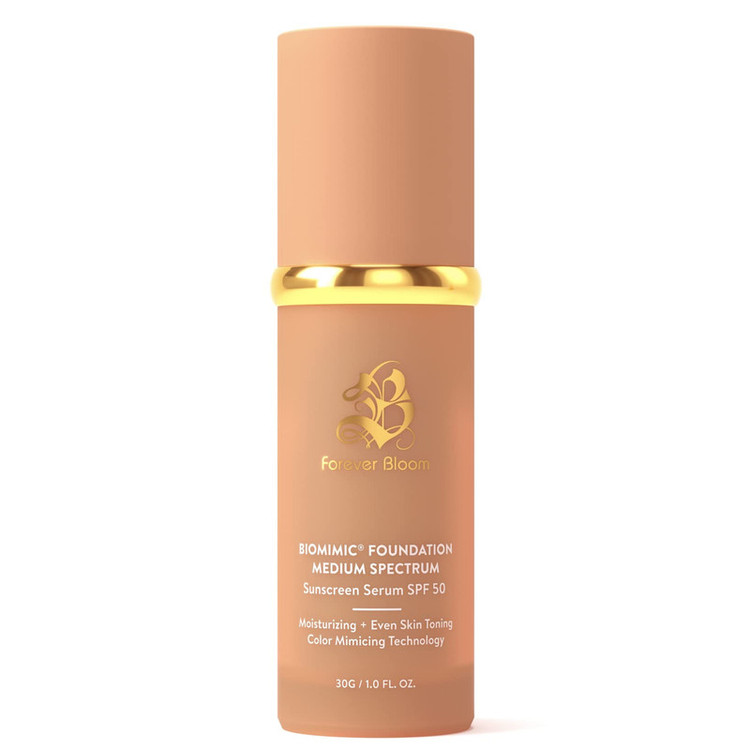 فاندیشن بایومیمیک رنگی مایع SPF 50 فوراور بلوم مدل 4in1 شماره 02 مناسب برای انواع پوست حجم 30 میلیلیتر