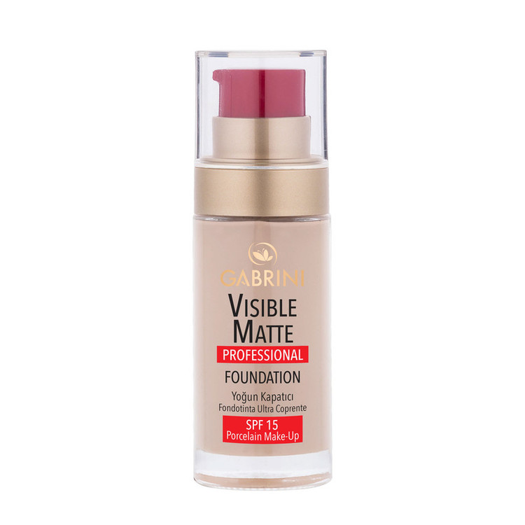 کرم پودر مایع گابرینی مدل Visible Matte شماره 01 مناسب انواع پوست حجم 30 میلیلیتر