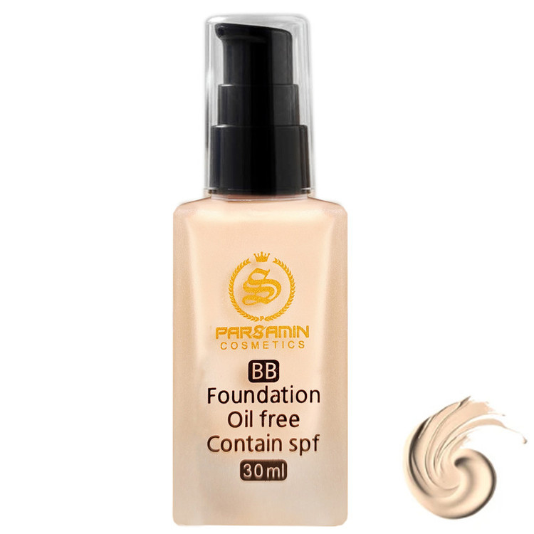 کرم پودر مایع SPF15 پارس سامین مدل BB شماره 02 مناسب انواع پوست حجم 30 میلیلیتر
