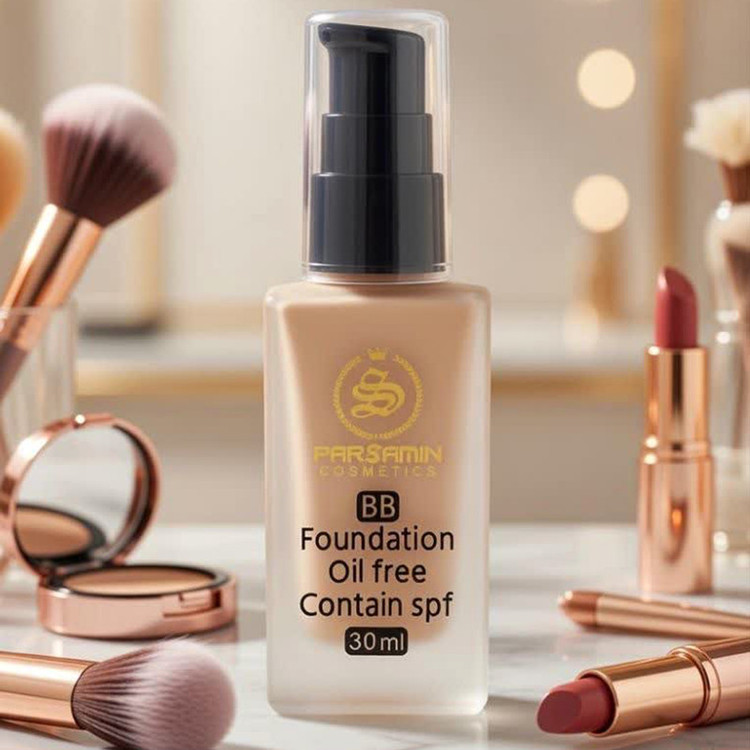 کرم پودر مایع SPF15 پارس سامین مدل BB شماره 02 مناسب انواع پوست حجم 30 میلیلیتر