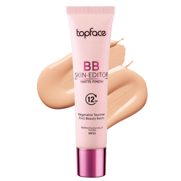 کرم پودر BB مایع SPF 15 تاپ فیس مدل Skin Editor شماره 006 مناسب برای انواع پوست حجم 30 میلیلیتر