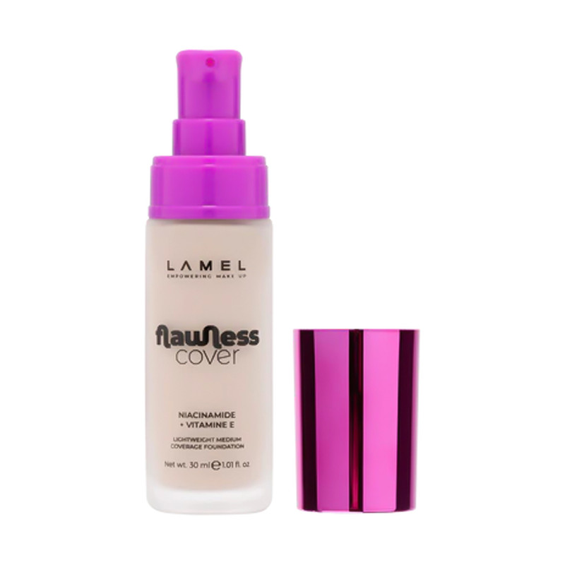 کرم پودر مایع لامل مدل Flawless Cover شماره 02 مناسب برای انواع پوست حجم 30 میلیلیتر