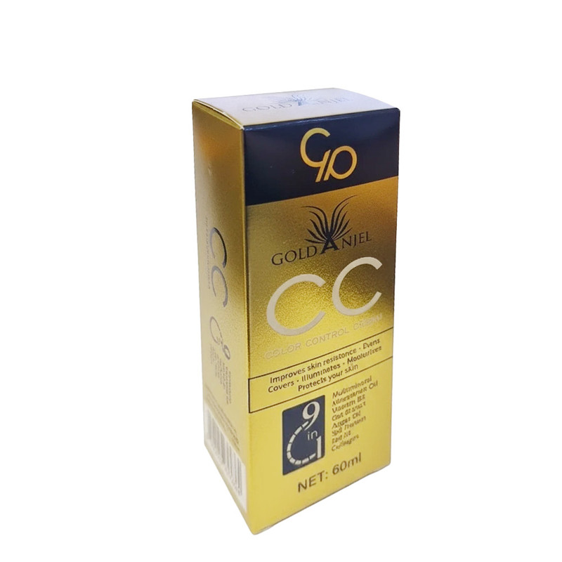 کرم پودر CC مایع SPF 25 گلد آنجل مدل Color Control شماره 02 مناسب برای انواع پوست حجم 60 میلیلیتر