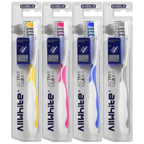 مسواک آل وایت مدل active clean با برس متوسط مناسب همه دندانها