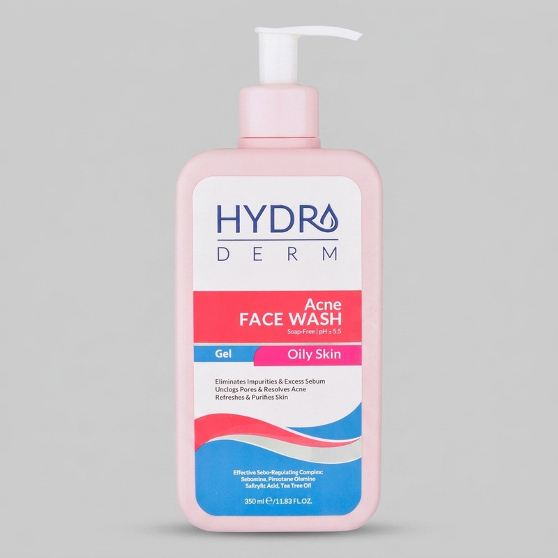 ژل شست‌وشوی صورت هیدرودرم مدل Acne مناسب پوست‌های چرب حجم 350 میلی‌لیتر
