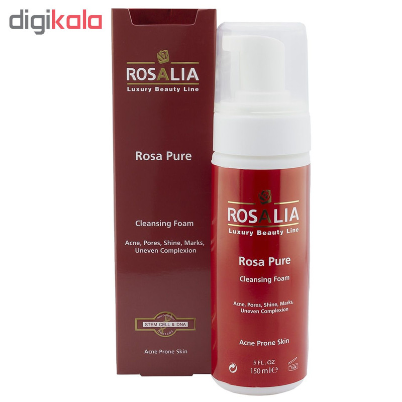 فوم پاککننده صورت رزالیا مدل Rosa Pure حجم 150 میلیلیتر