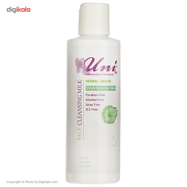 شیر پاک کن یونی لد سری Herbal Origin مدل Dry And Sensitive Skin حجم 200 میلی لیتر