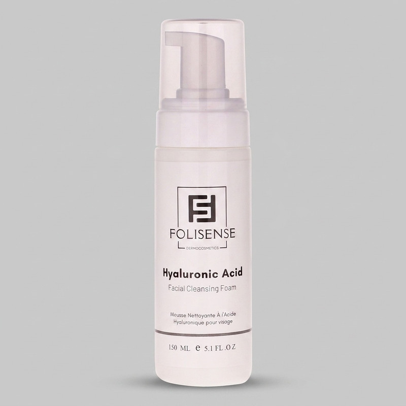 فوم شستشو صورت فولیسنس مدل Hyaluronic Acid مناسب پوست‌های معمولی و خشک حجم 150 میلی‌لیتر
