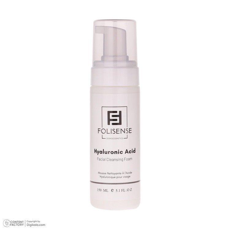 فوم شستشو صورت فولیسنس مدل Hyaluronic Acid مناسب پوستهای معمولی و خشک حجم 150 میلیلیتر