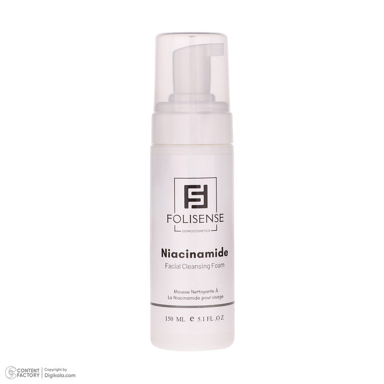 فوم شستشو صورت فولیسنس مدل Niacinamide مناسب پوستهای چرب و آکنهای حجم 150 میلیلیتر
