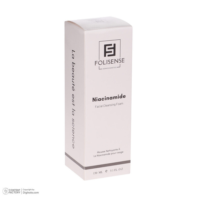 فوم شستشو صورت فولیسنس مدل Niacinamide مناسب پوستهای چرب و آکنهای حجم 150 میلیلیتر