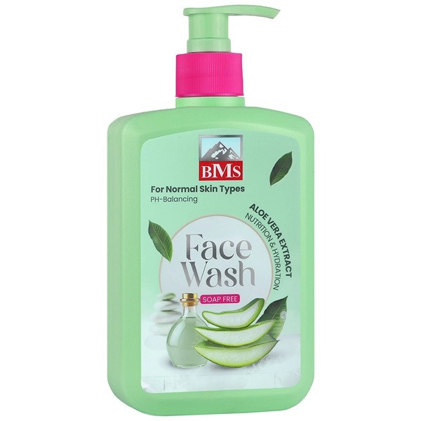 ژل شستوشوی صورت بی ام اس مدل آلوورا مناسب برای پوست معمولی حجم 500 میلیلیتر