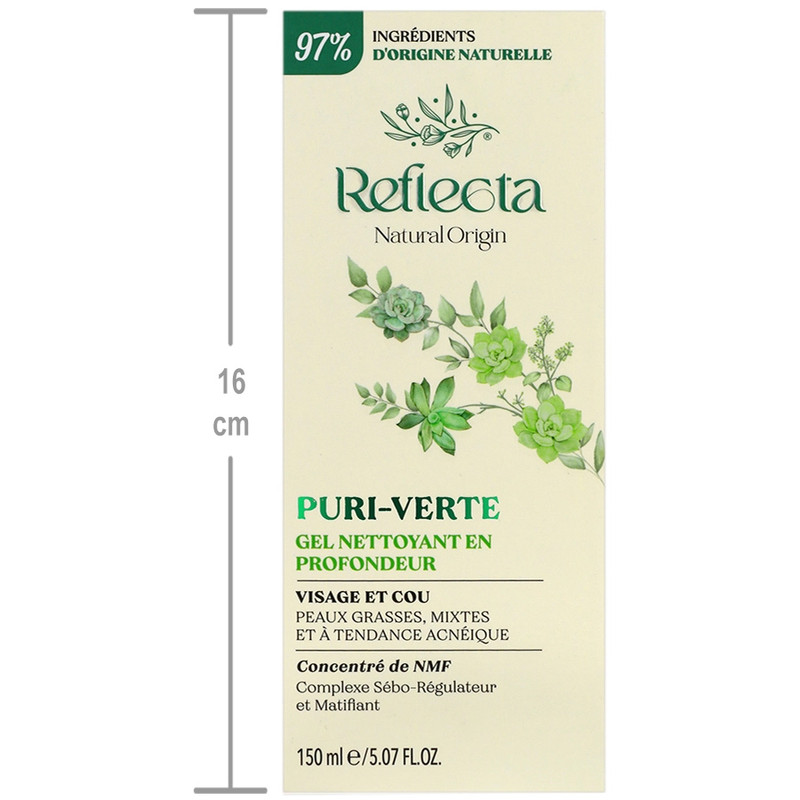 ژل شستوشوی صورت رفلکتا مدل Puri Verte مناسب برای پوست چرب حجم 150 میلی لیتر