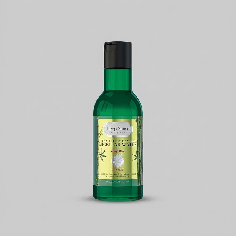 محلول پاک‌کننده آرایش صورت دیپ سنس مدل tea tree & bamboo حجم 160 میلی‌لیتر