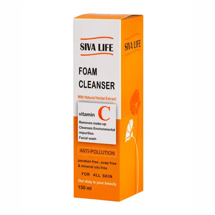 فوم شستشو صورت سیوا لایف مدل Vitamin-C حجم 150 میلی لیتر