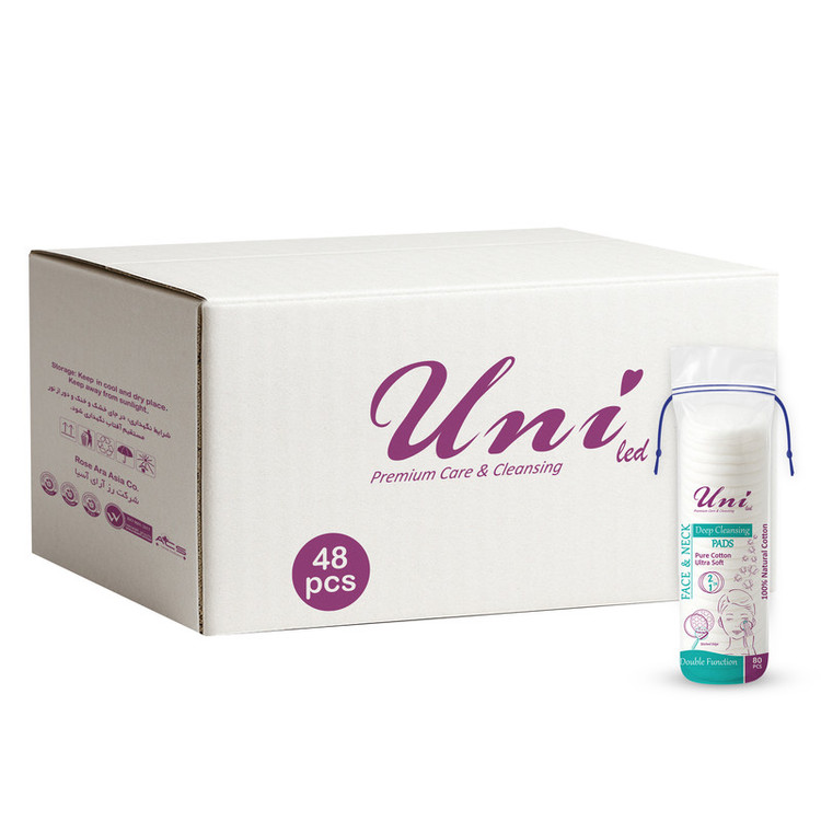پد پاککننده آرایش صورت یونی لد مدل Ultra Soft چهل و هشت بسته 80 عددی