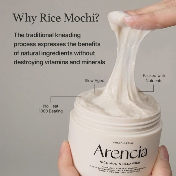 کرم پاککننده صورت آرنچیا مدل Rice Mucin مناسب برای پوست خشک و حساس وزن 120 گرم
