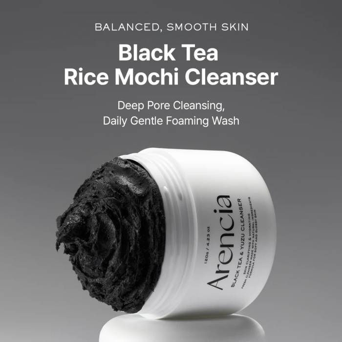 کرم پاککننده صورت آرنچیا مدل Black Tea Rice Mochi مناسب برای پوست مختلط وزن 120 گرم
