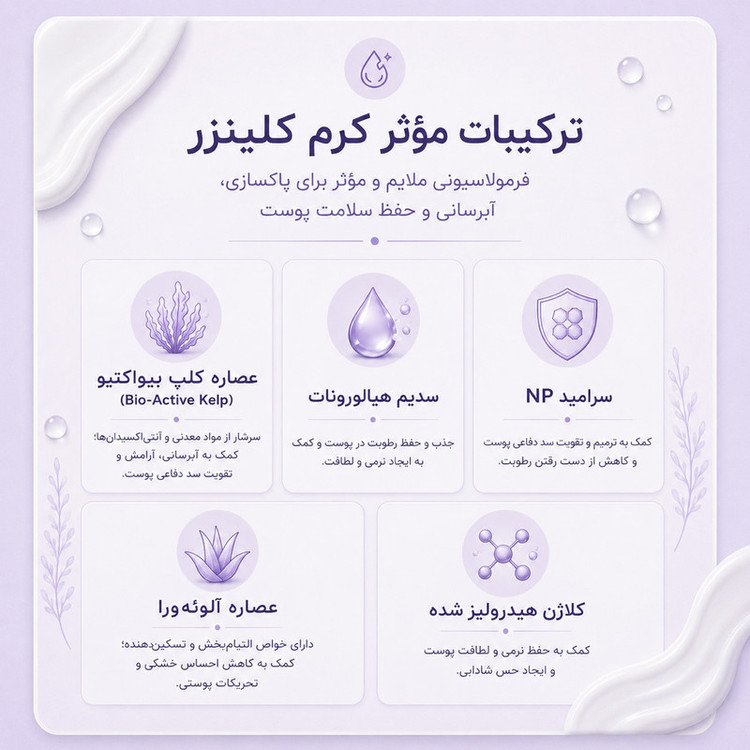 کرم پاک کننده آرایش صورت فارسکارلت مدل TOLERIQUE KELP مناسب پوست چرب و مختلط حجم 250 میلی لیتر