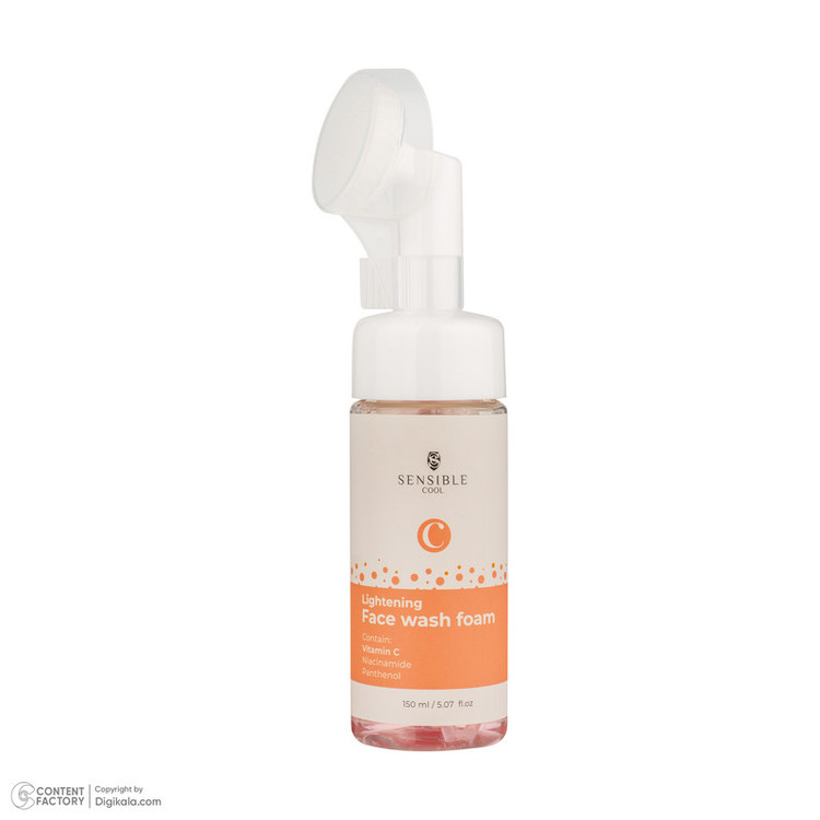 فوم پاک کننده آرایش صورت سنسیبل کوول مدل vitamin c حجم 150 میلیلیتر، سازگار با انواع پوست، مناسب استفاده روزانه، حاوی گلیسیرین