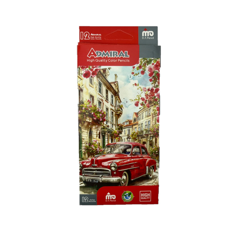 مداد رنگی 12 رنگ آدمیرال مدل car