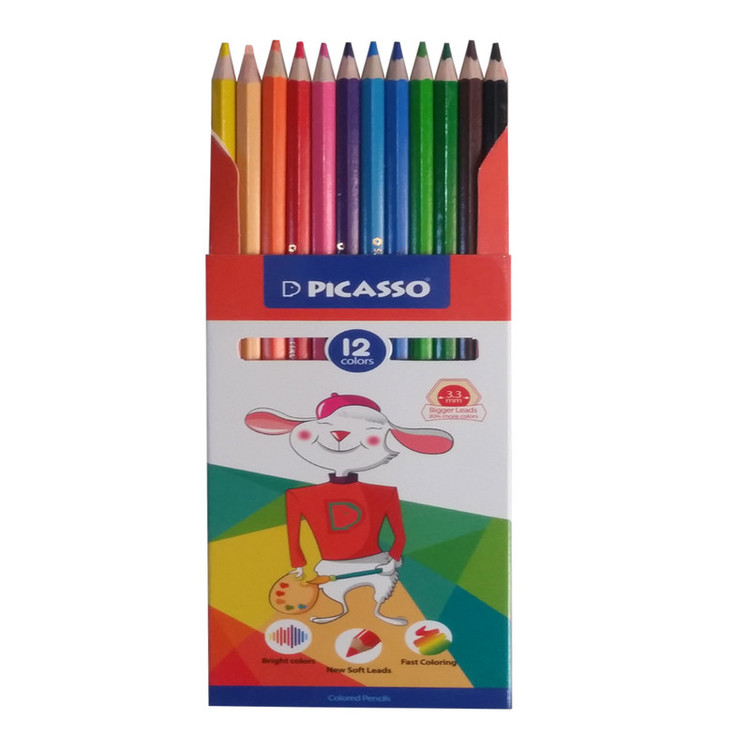 مداد رنگی 12 رنگ پیکاسو طرح خرگوش مدل GOL-12-C