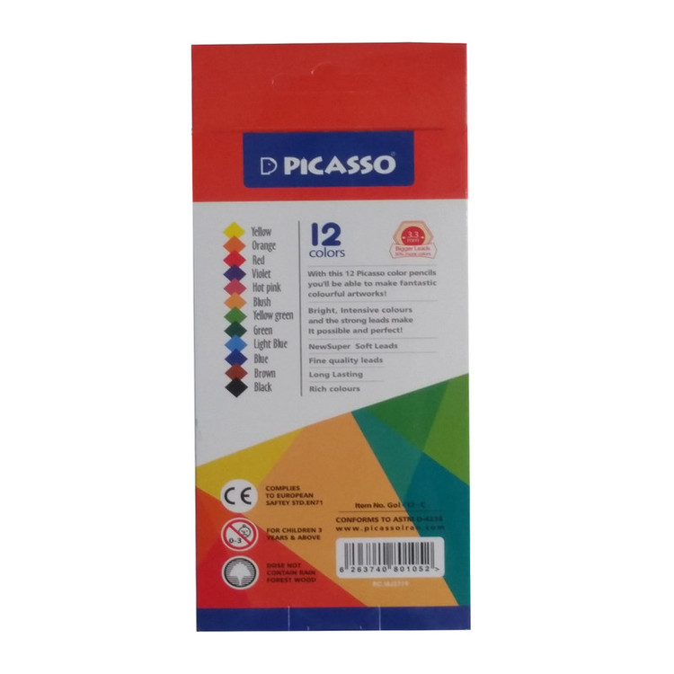 مداد رنگی 12 رنگ پیکاسو طرح خرگوش مدل GOL-12-C