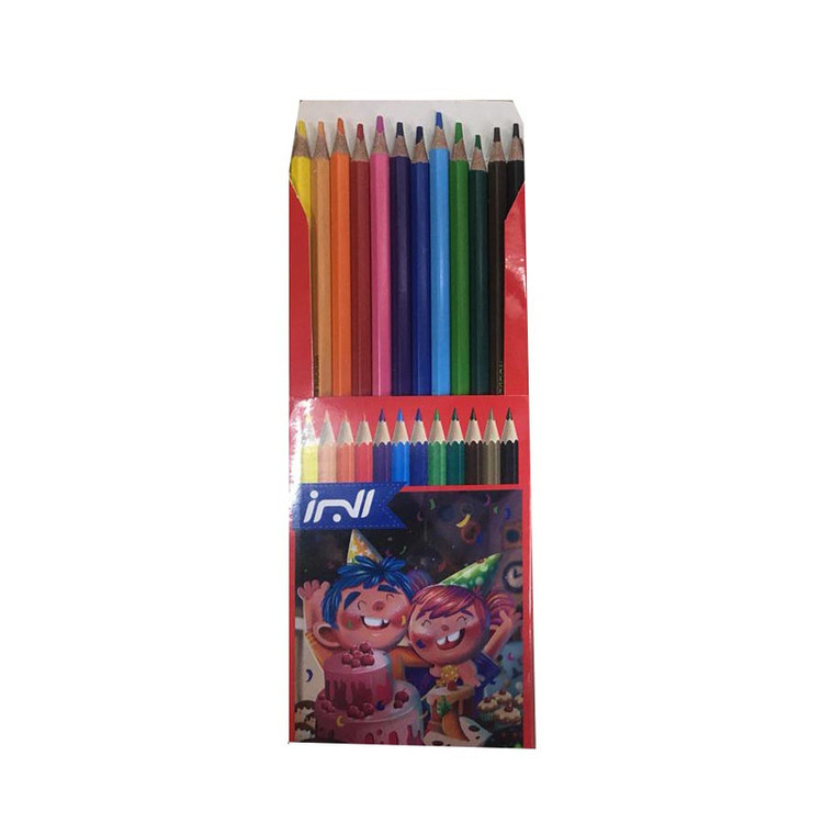 مداد رنگی 12 رنگ البرز مدل Woodless کد G12