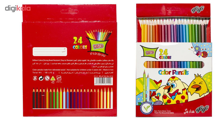 مداد رنگی 24 رنگ توتو کد 3112