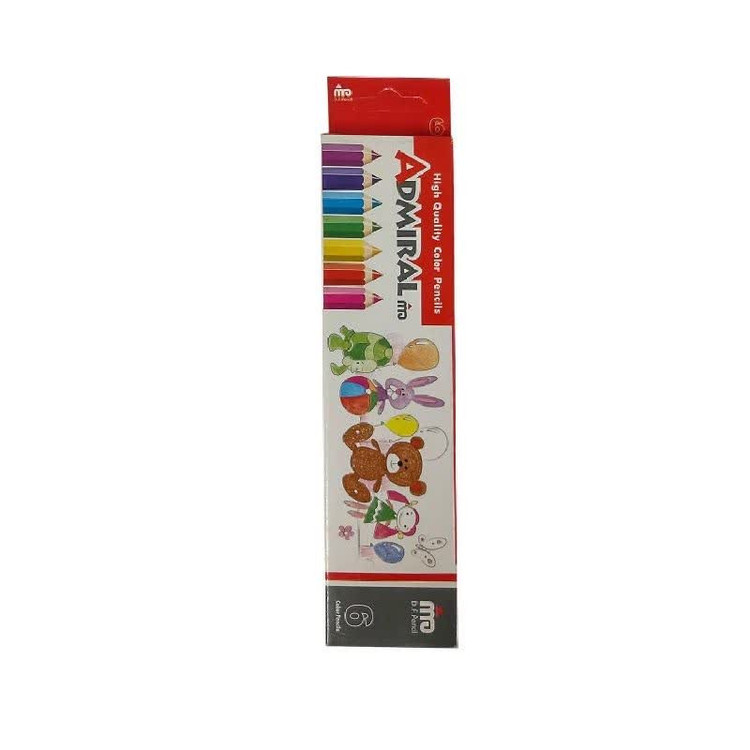 مداد رنگی 6 رنگ آدمیرال مدل MDF